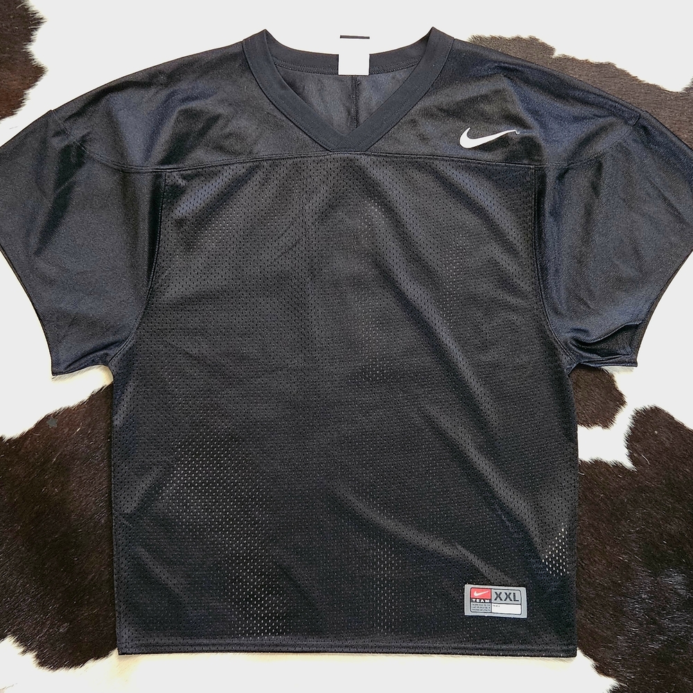 Nike Black Kids Mesh Sports Jersey with White Swoosh Youth XXL